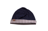 Reversible Grey Aligned + Navy Beanie - Toddler