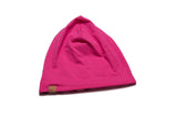 Reversible Black + White Checkered & Bright Pink Beanie