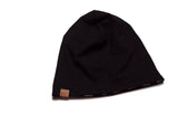 Reversible Black + White Checkered & Black Beanie - Toddler