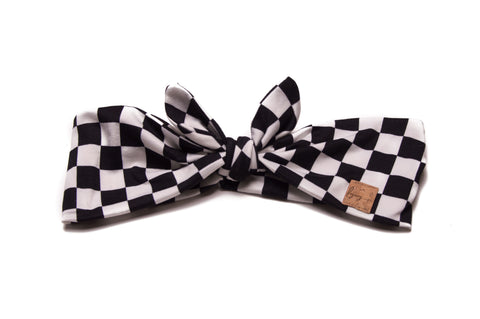 Black + White Checkered Tie