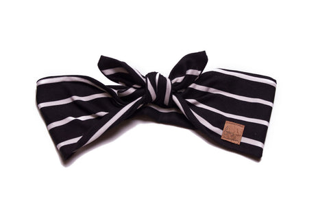 Black + White Stripe Tie